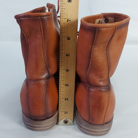 Maison Bulle Women Distressed Gypsy Hippie Mid-Calf Tan Leather Ankle Boots 42 - Picture 7 of 11